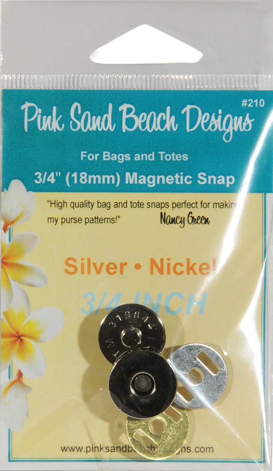 Magnetic Purse Snap - Silver Nickel 3/4in (18mm)