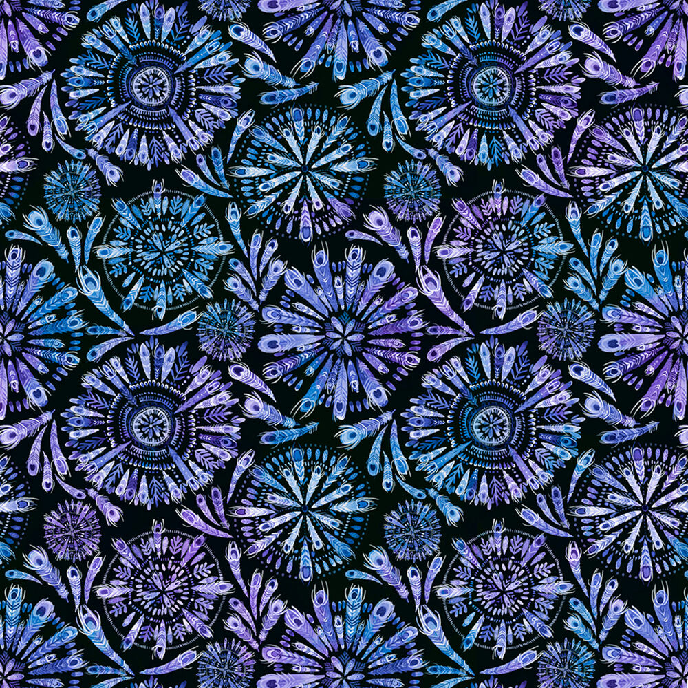 Peacock Serenade - Feather Mandalas sewing and quilting product