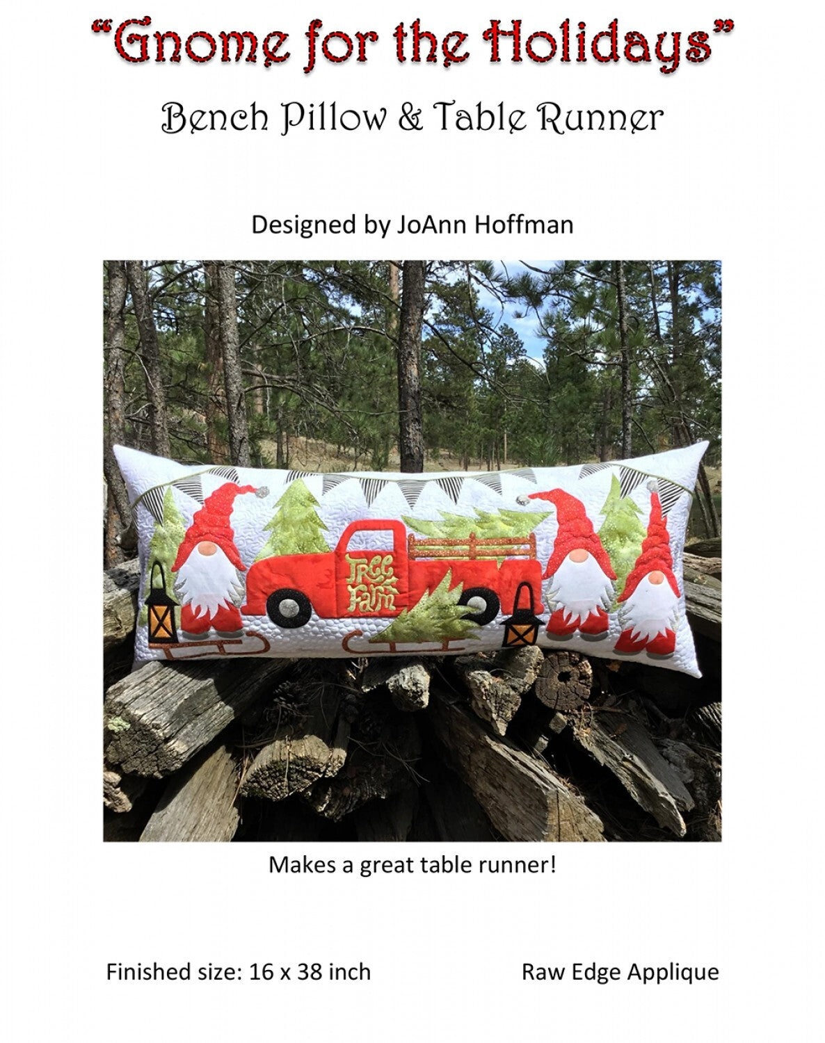 Gnome for the Holidays Bench Pillow Pattern , quilting and craft projects