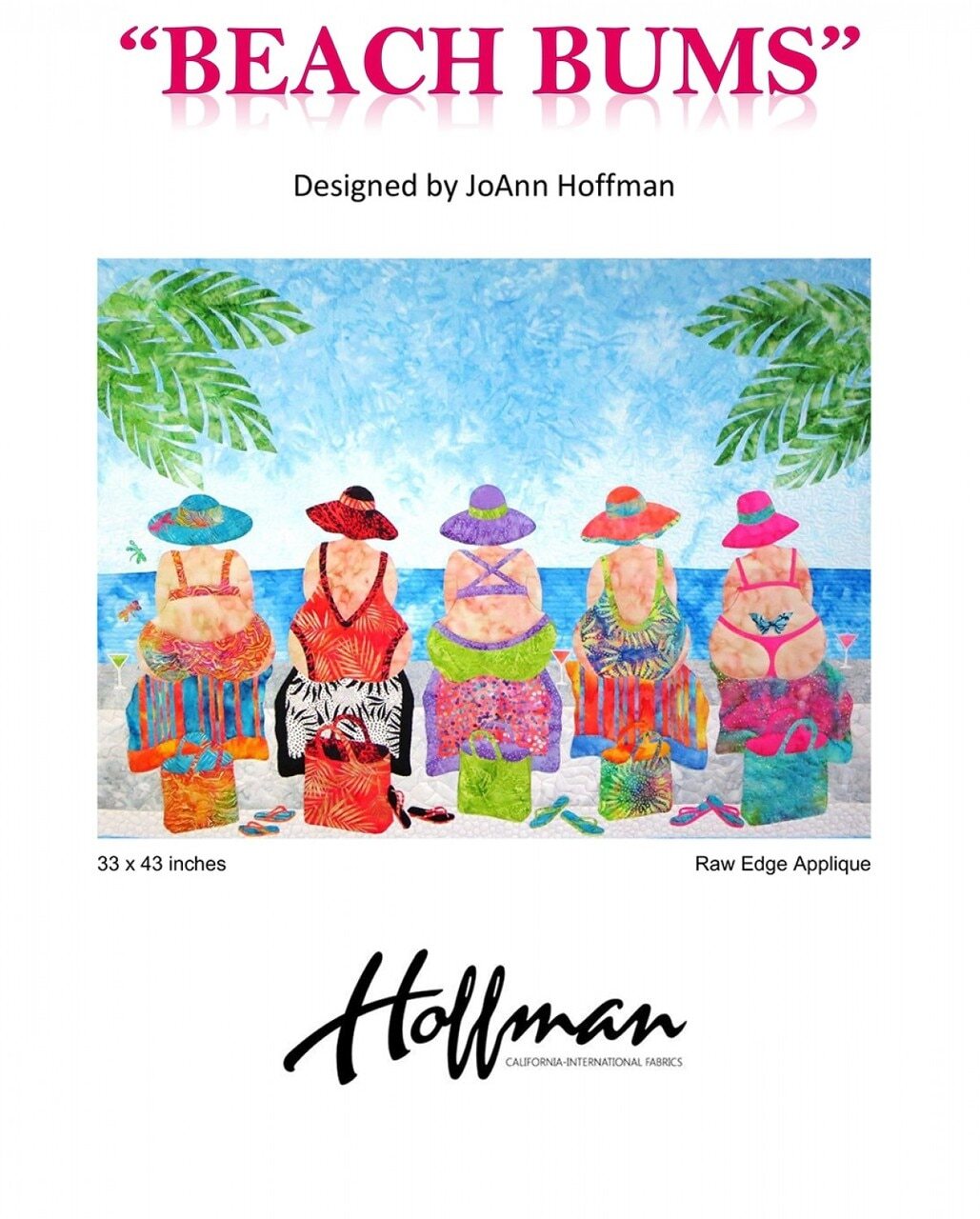 Beach Bums Raw Edge Applique Pattern , quilting and craft projects