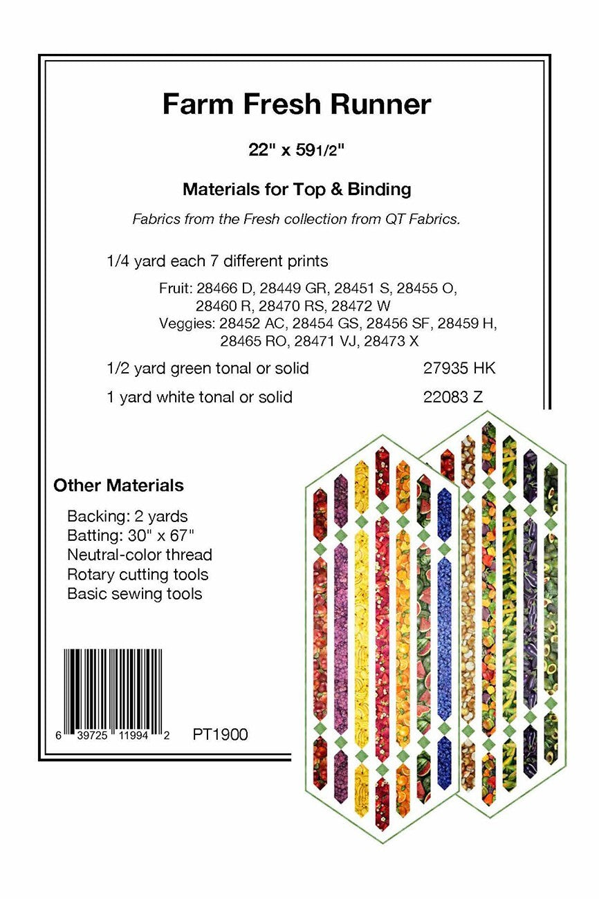 Farm Fresh Runner Pattern , quilting and craft projects
