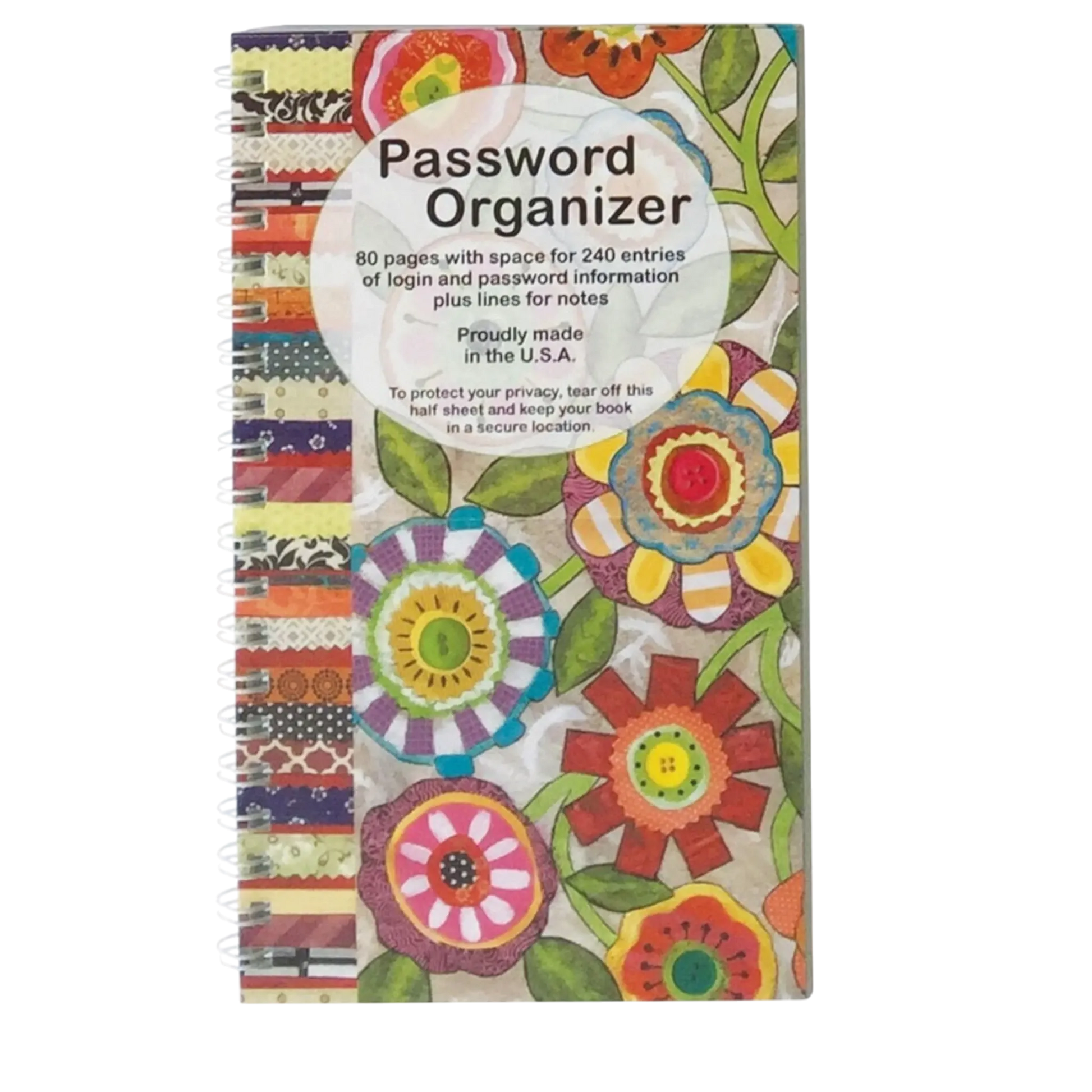 Password Book - Fun Flowers , quilting and craft projects
