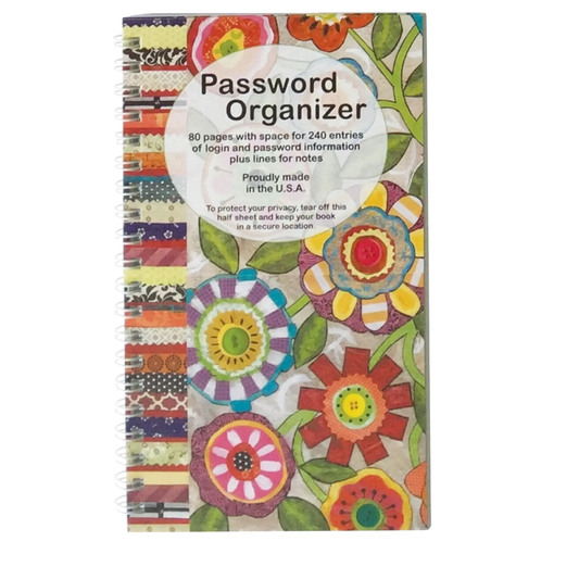 Password Book - Fun Flowers , quilting and craft projects