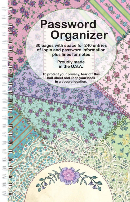 Password Organiser Book - CRAZY QUILT , quilting and craft projects