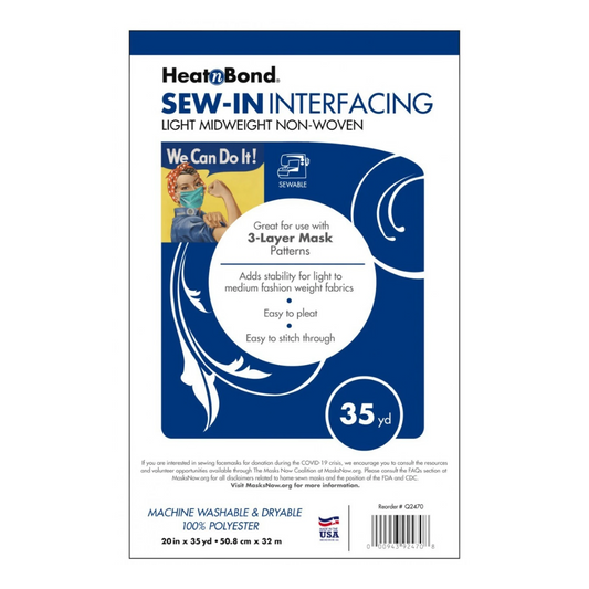 Sew In Non-Woven Light - Medium weight Interfacing - 508 mm wide , quilting and structured projects