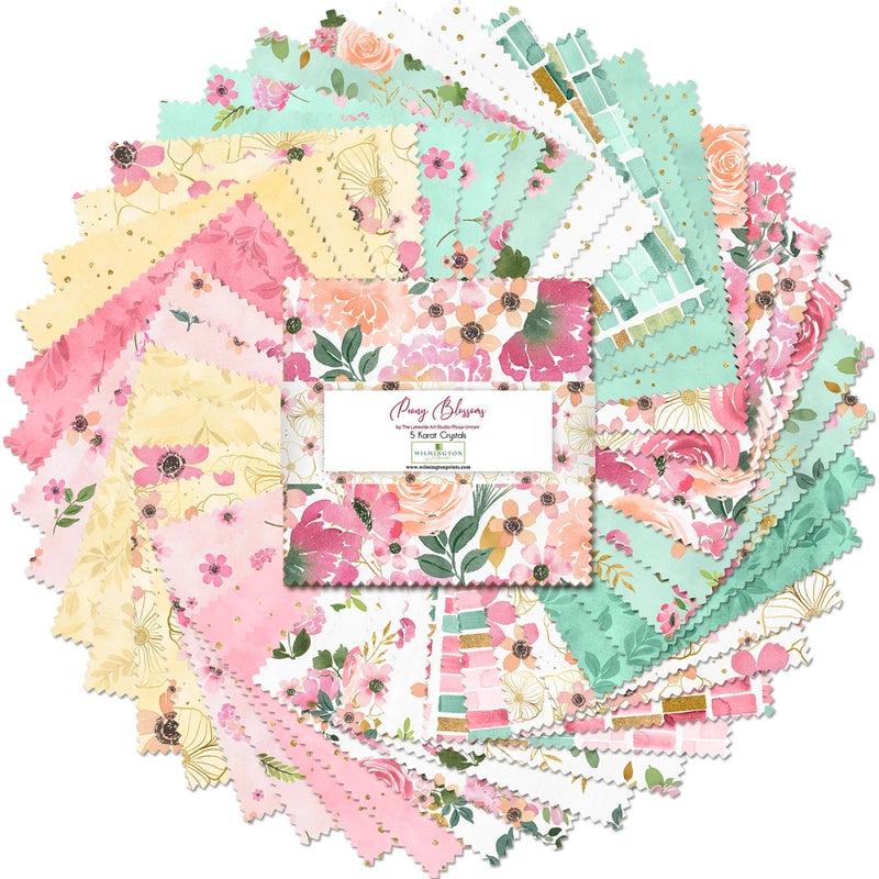 Peony Blossoms - 127 mm Squares -42pc sewing and quilting product
