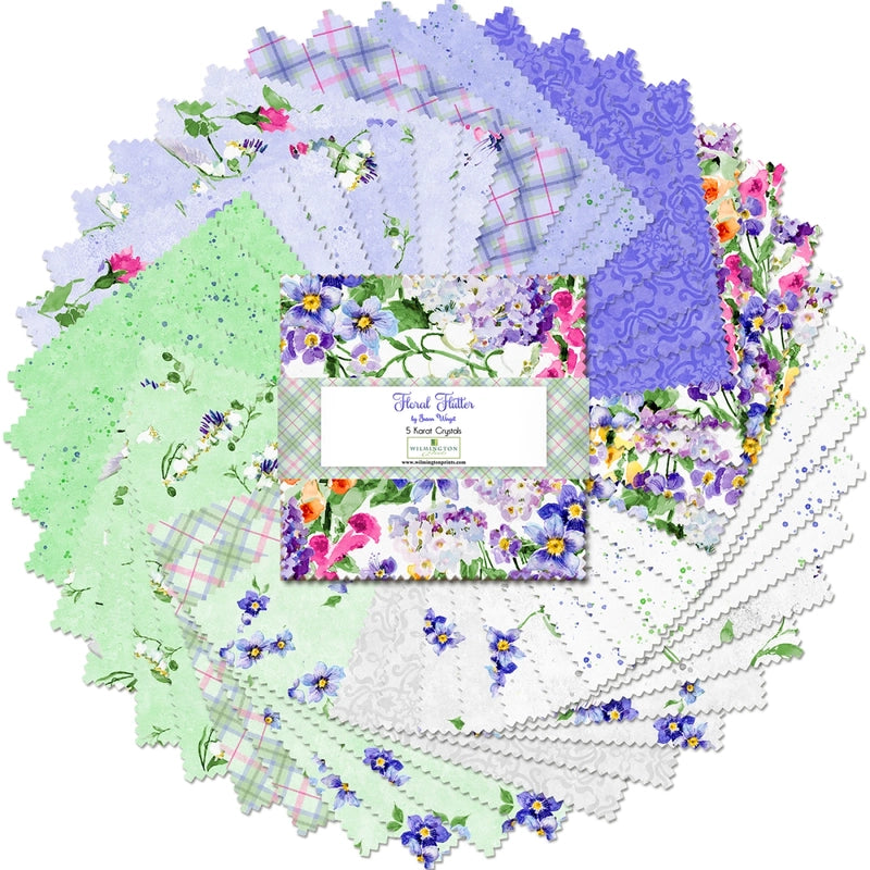 Floral Flutter - 127 mm Squares -42pc sewing and quilting product