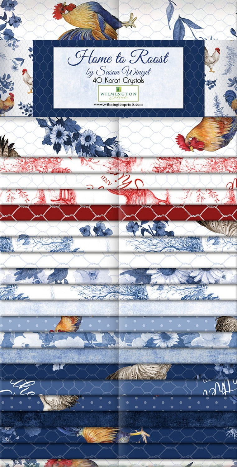 Home to Roost |Jelly Roll Strips 40pc for patchwork, quilting and sewing