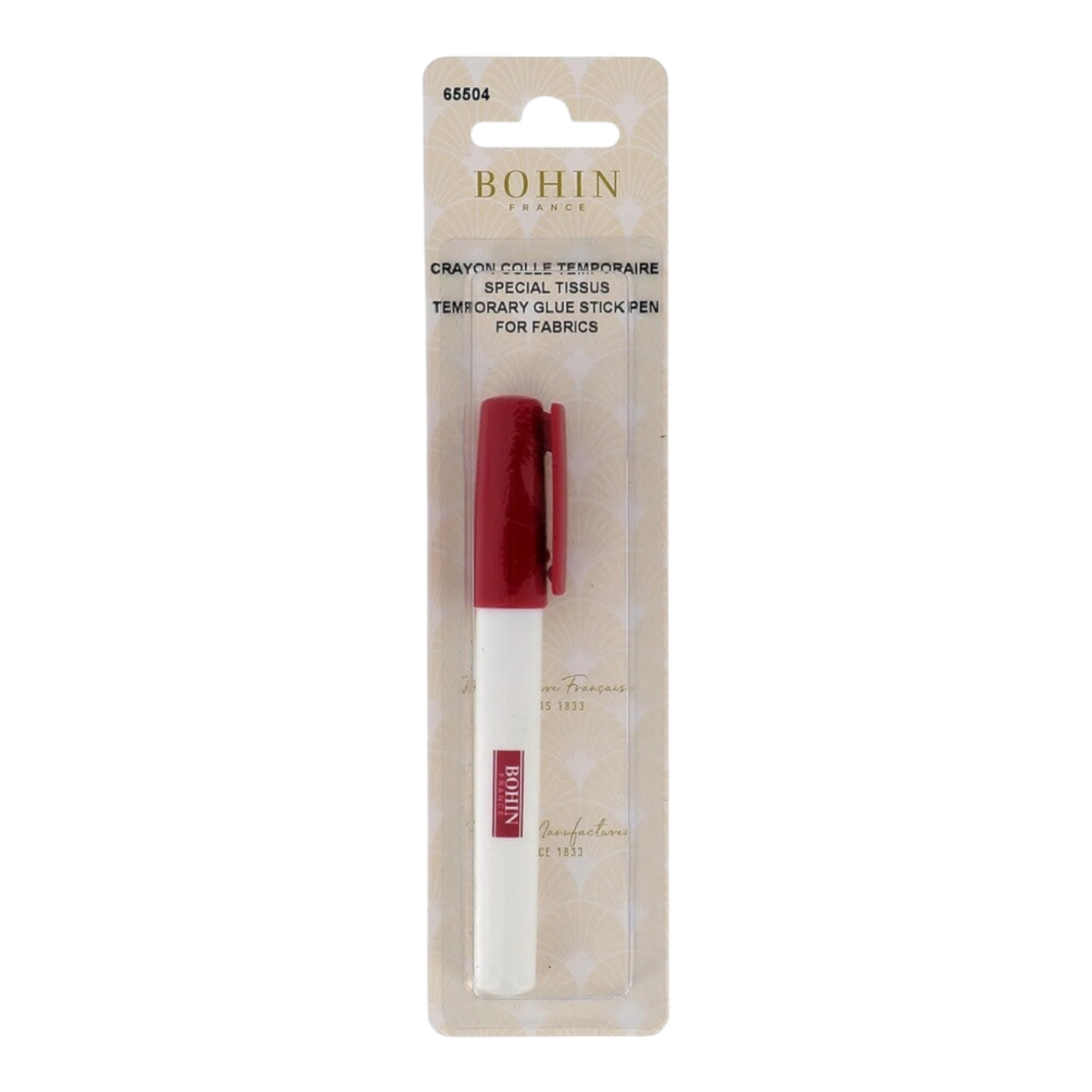 Bohin Temporary Glue Stick For Fabrics for applique, sewing and craft projects