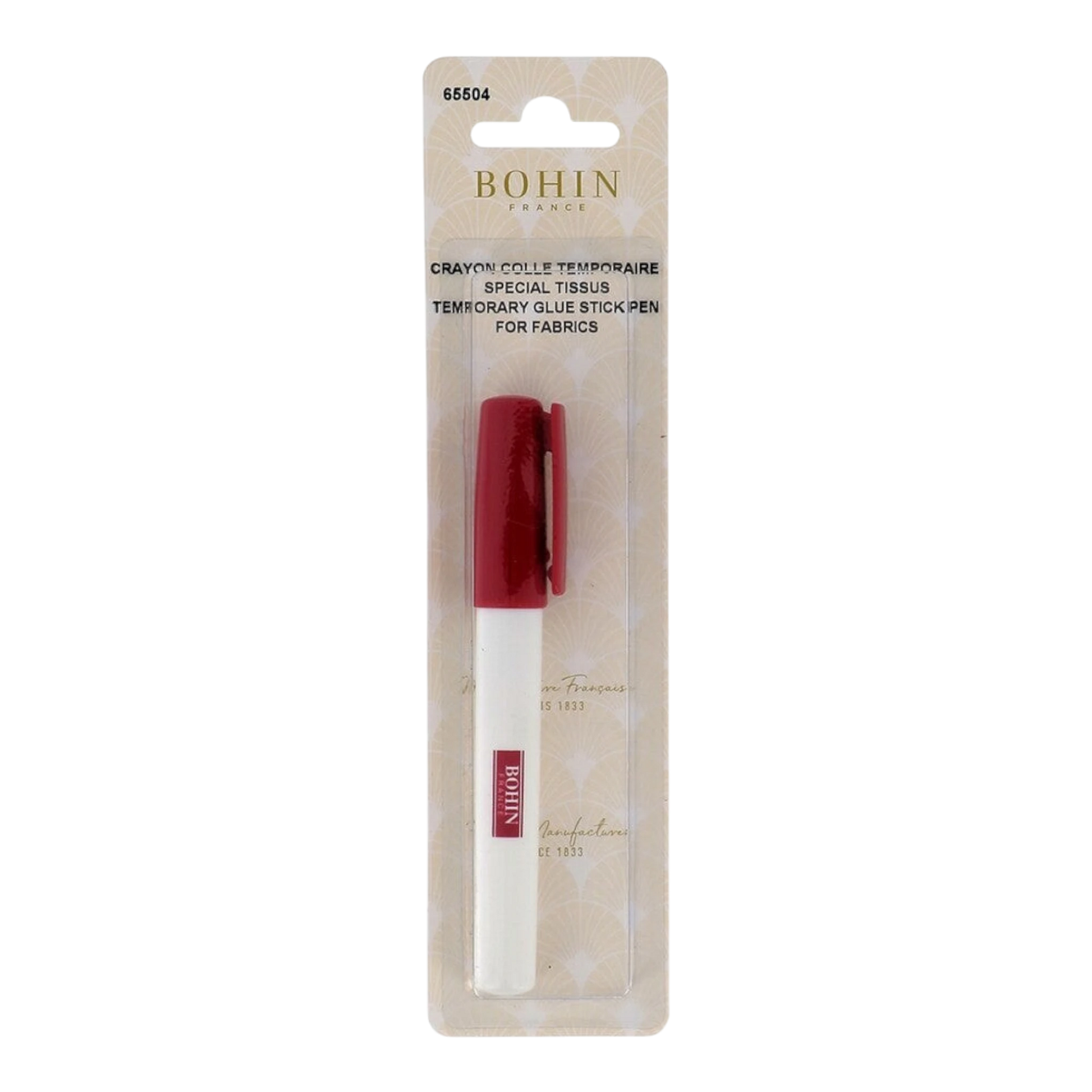 Bohin Temporary Glue Stick For Fabrics for applique, sewing and craft projects