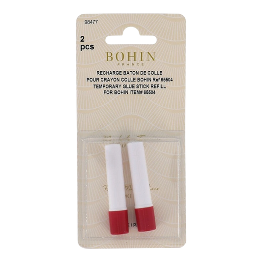 Bohin Refill For Temporary Glue Stick For Fabrics - 2 pk for applique, sewing and craft projects