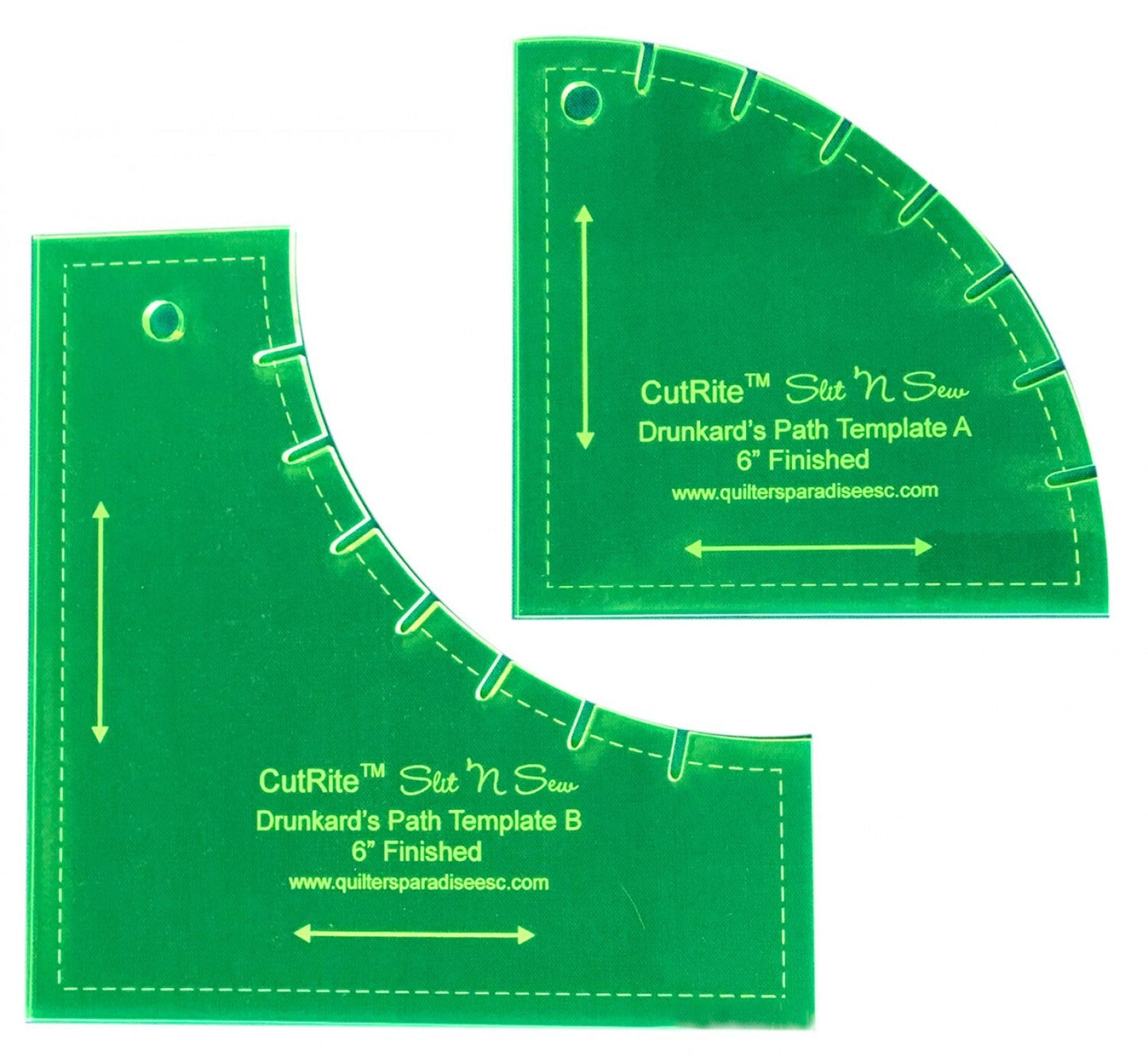 Drunkards Path Template - 203 mm finished - Slit n Sew for precise cutting, marking and patchwork