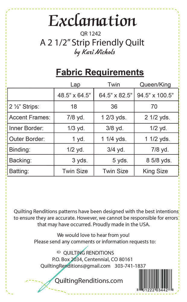 Exclamation Quilt Pattern , quilting and craft projects