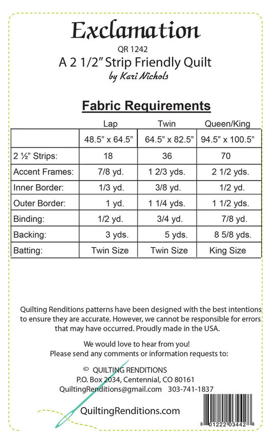 Exclamation Quilt Pattern , quilting and craft projects