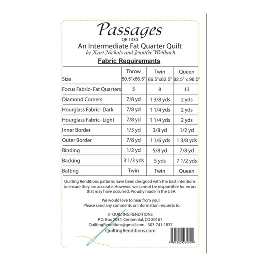 Passages Quilt Pattern