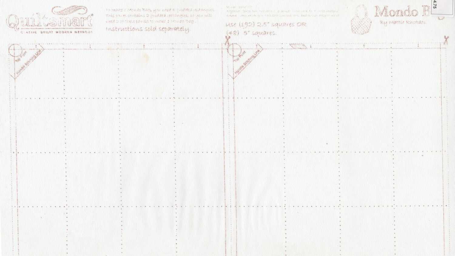 1-1/2in PiXel Grid Panel for patchwork, quilting and sewing