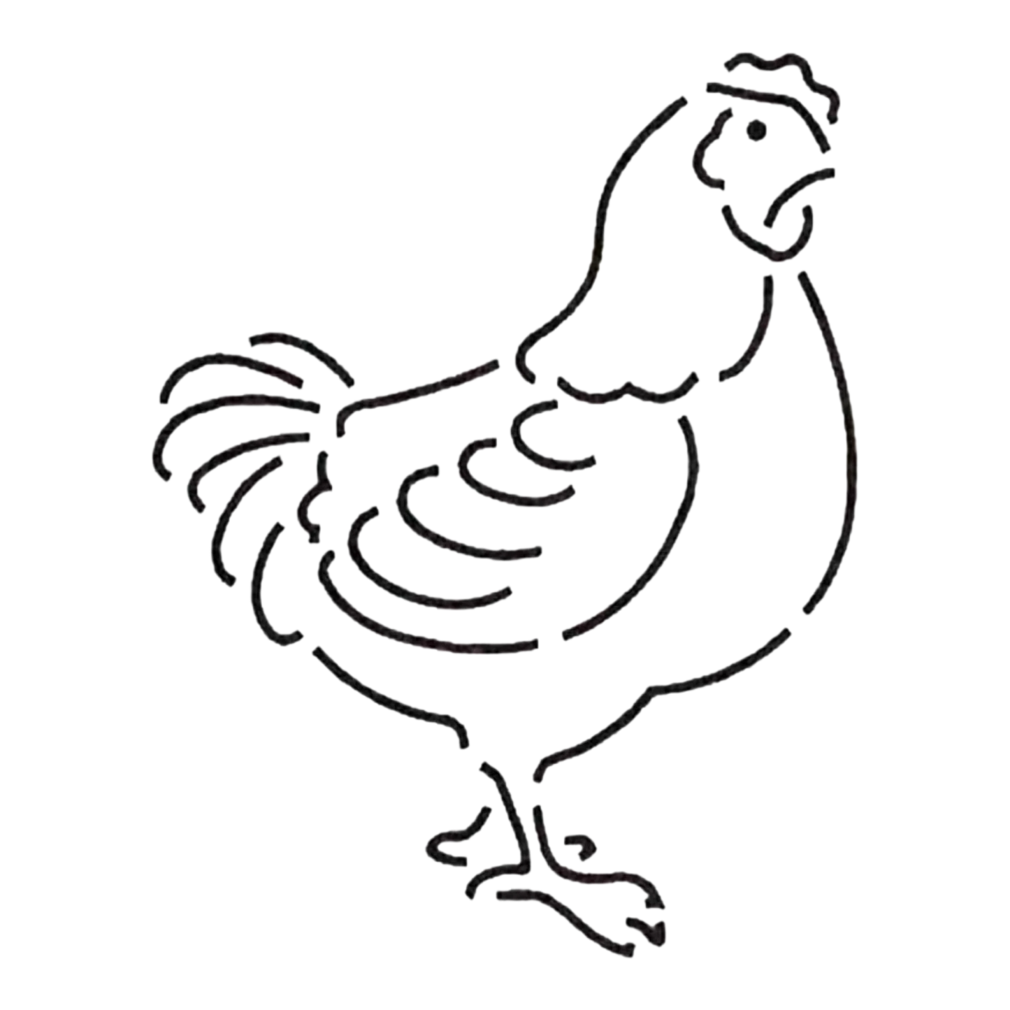 Quilt Stencil Bantam Chicken 127 mm for precise cutting, marking and patchwork