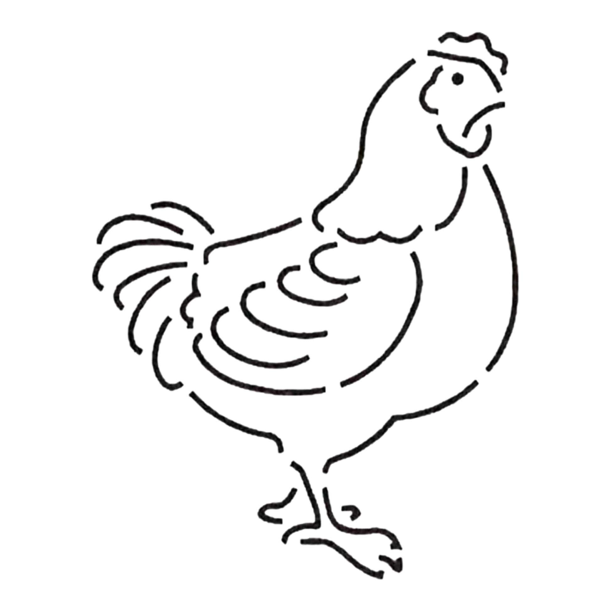 Quilt Stencil Bantam Chicken 127 mm for precise cutting, marking and patchwork
