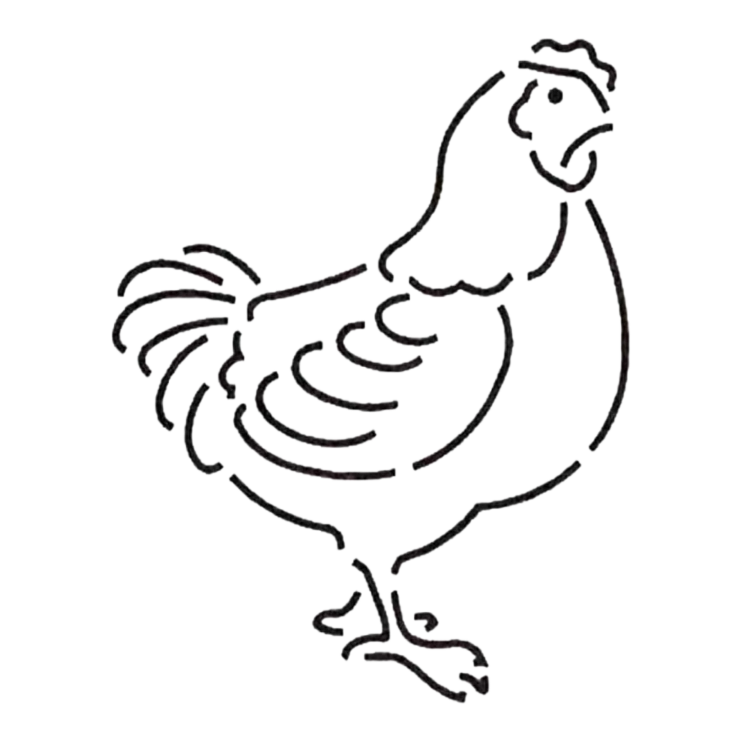 Chicken Silhouette Design for precise cutting, marking and patchwork