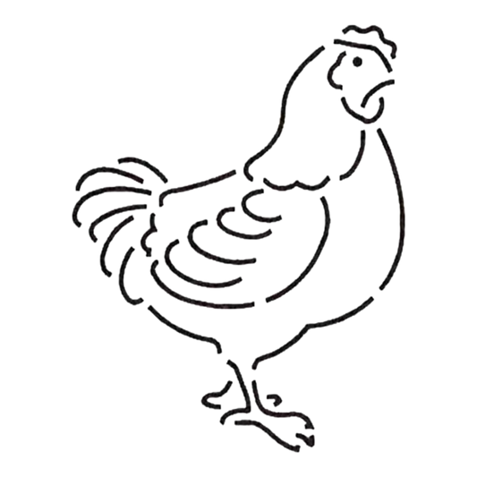 Chicken Silhouette Design for precise cutting, marking and patchwork