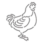 Chicken Silhouette Design for precise cutting, marking and patchwork
