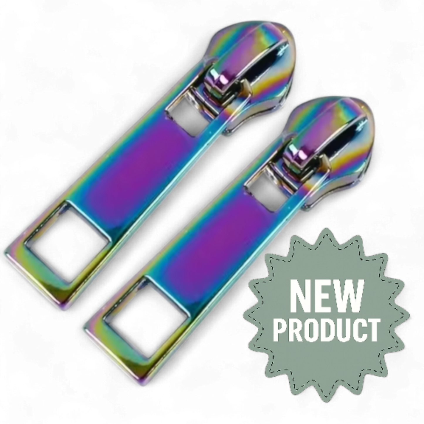 Rainbow Iridescent Zipper Pull #5 - 4 Pack for bag making and sewing projects