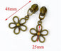 Antique Flower Zipper Pull #5 for bag making and sewing projects