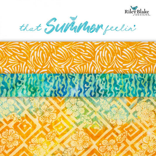 Batiks Exp Tjaps - That Summer Feelin' 2.5 Inch Rolie Polie, 40 Pcs. for patchwork, quilting and sewing