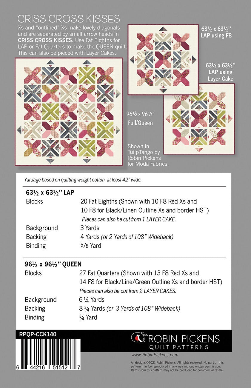 Criss Cross Kisses Quilt Pattern , quilting and craft projects