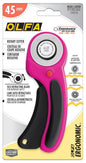 OLFA 45 mm Ergonomic Rotary Cutter Magenta , quilting and fabric cutting