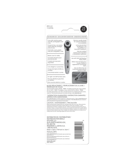 Olfa Quick Blade Change Rotary Cutter 28 mm