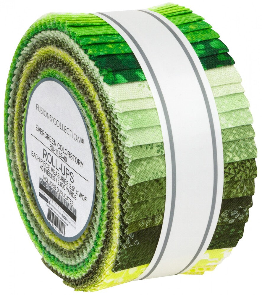 Fusions Collection - Evergreen Colourstory 64 mm Strips x 40 sewing and quilting product