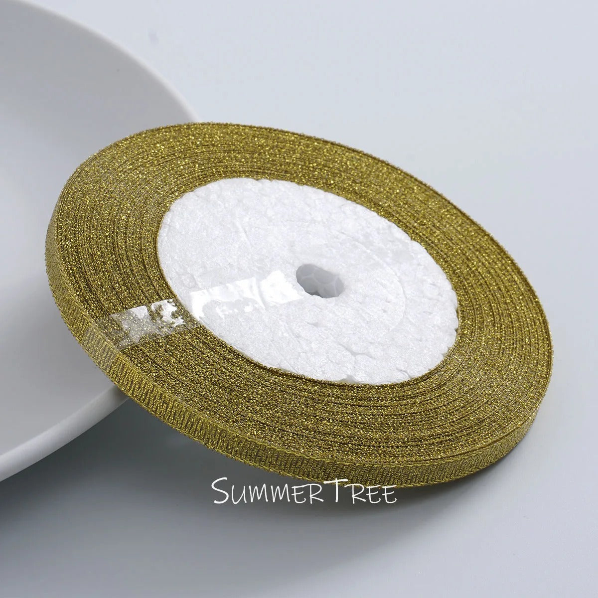 6mm glitter ribbon in Gold, sold by the yard — S-04-006-CIIN-1