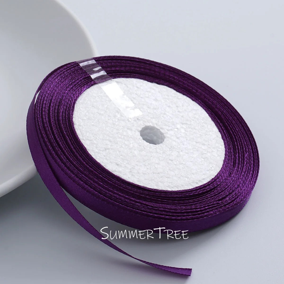 6mm single-sided satin ribbon in Purple, sold by the yard — S-04-006-ZI-1