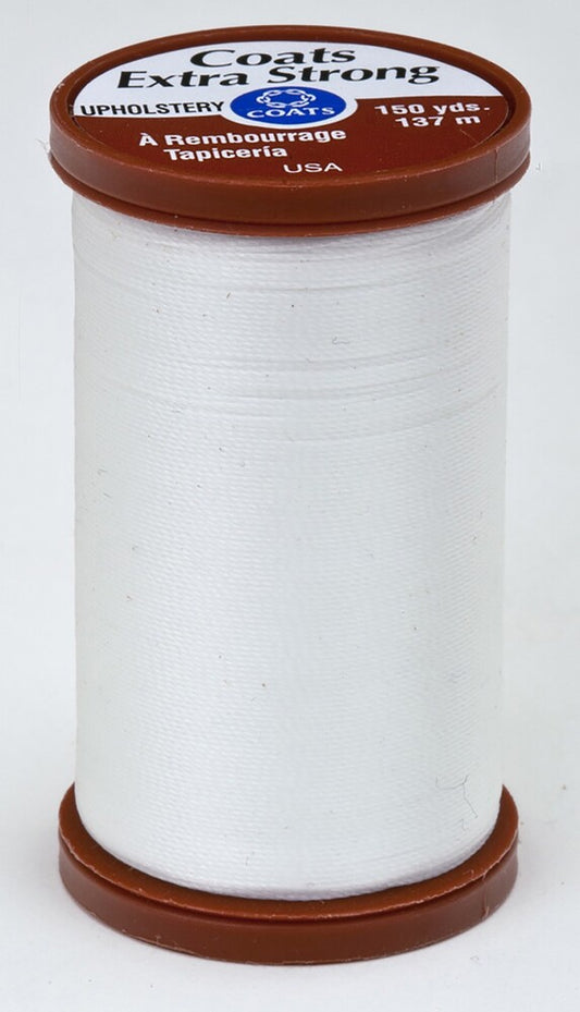 Coats Extra Strong & Upholstery Thread 150 yds - WHITE , piecing and stitching