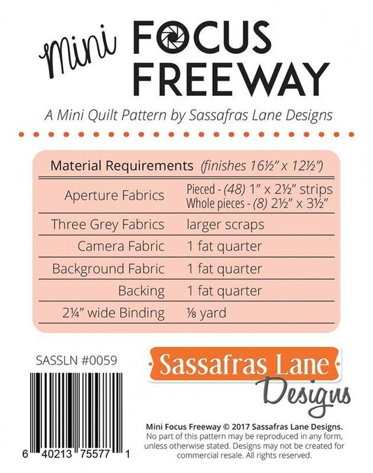 Mini Focus Freeway Mini Wall Hanging Pattern , quilting and craft projects