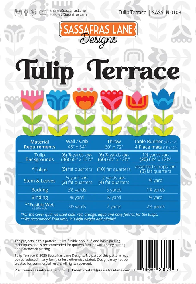 Tulip Terrace Quilt Pattern , quilting and craft projects