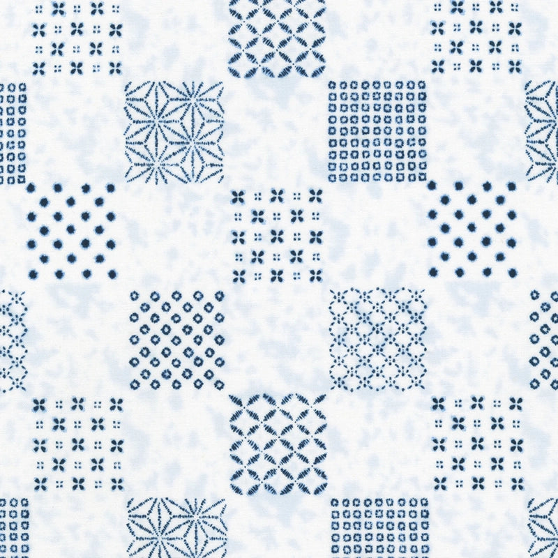 Shibori Blues Collection-Patchwork White for garment repair, mending and sewing projects