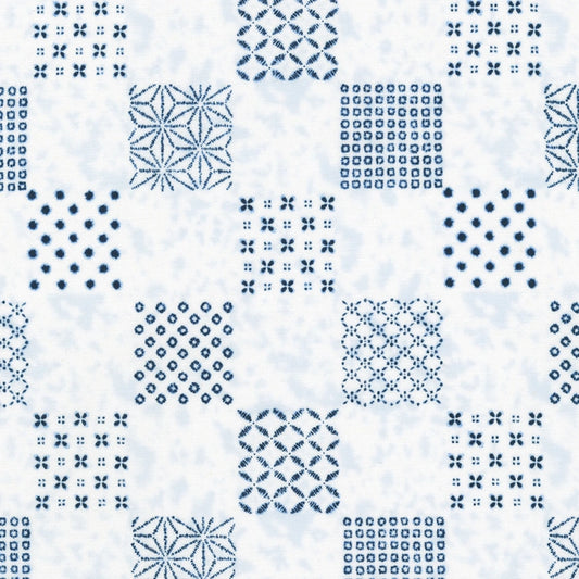Shibori Blues Collection-Patchwork White for garment repair, mending and sewing projects