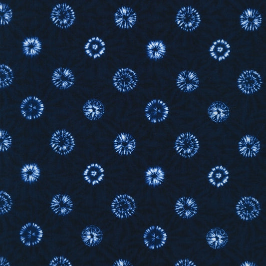 Shibori Blues Collection-Dots Navy sewing and quilting product