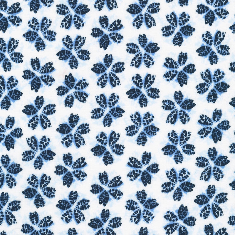 Shibori Blues Collection-Cherry Blossoms White sewing and quilting product