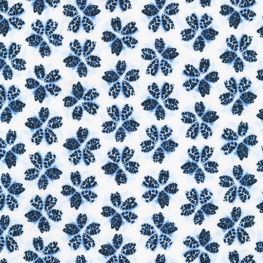 Shibori Blues Collection-Cherry Blossoms White sewing and quilting product