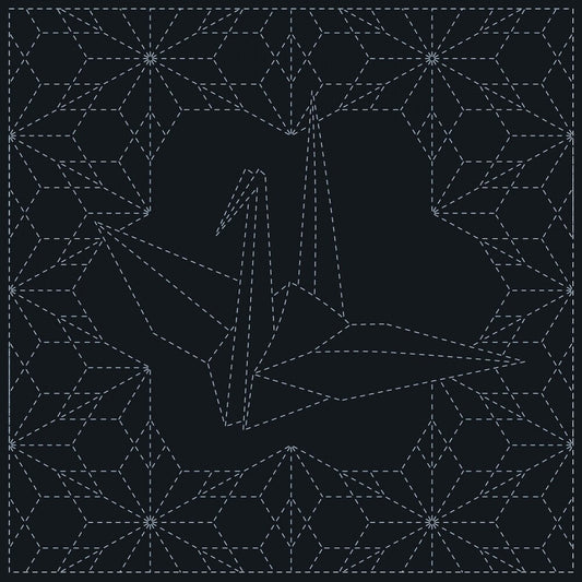 Sashiko Cloth - Ori-Zuru , piecing and stitching