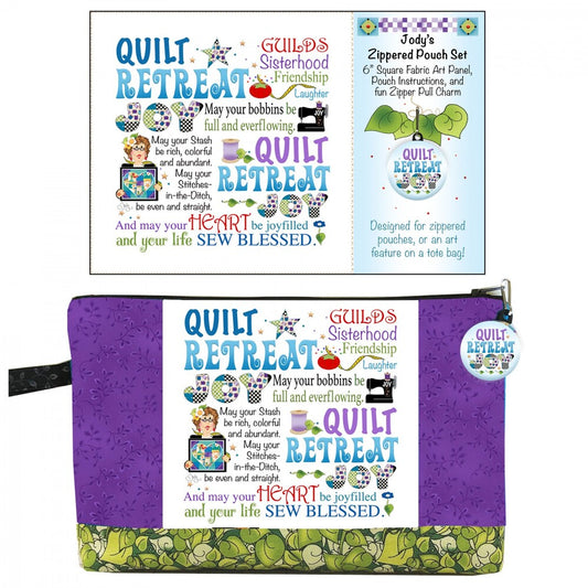 Zipper Pouch Set Quilt Retreat Joy for bag making and sewing projects