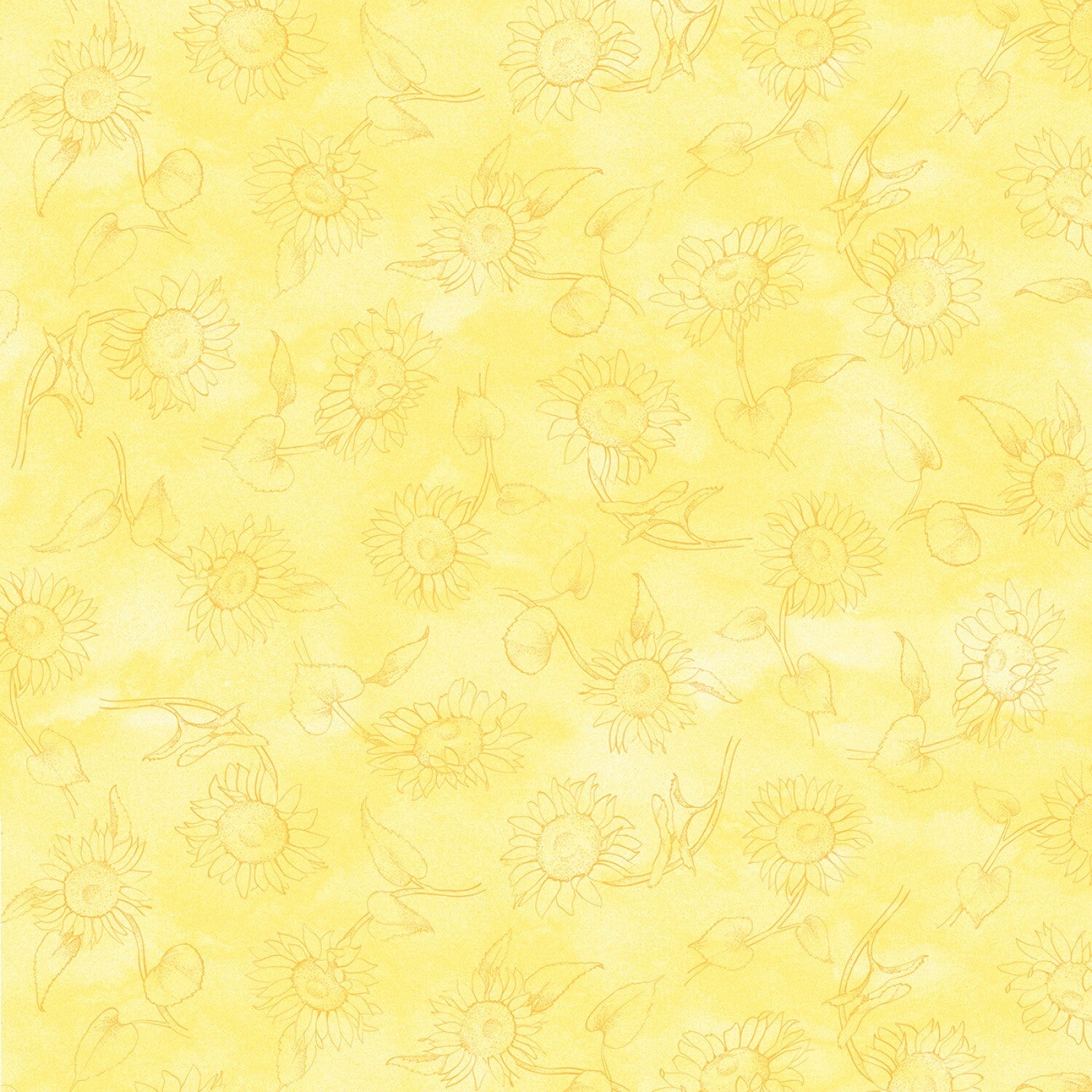 Sunflower Field - Yellow Sunflower Outlines sewing and quilting product