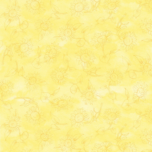 Sunflower Field - Yellow Sunflower Outlines sewing and quilting product