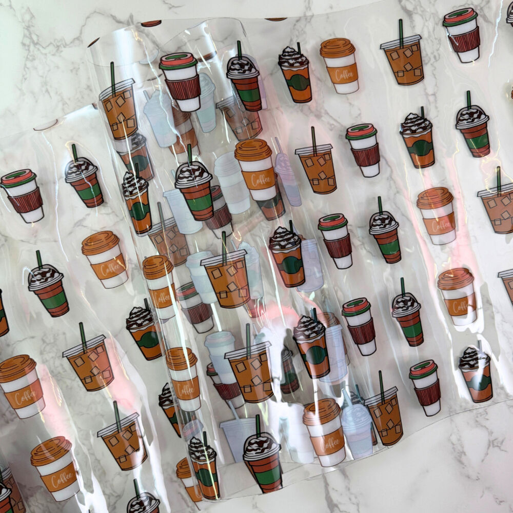 Clear Vinyl - Coffee Cups for bag making, sewing and craft projects