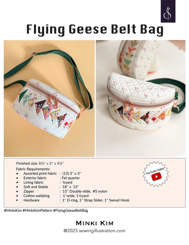Flying Geese Belt Bag Pattern , quilting and craft projects