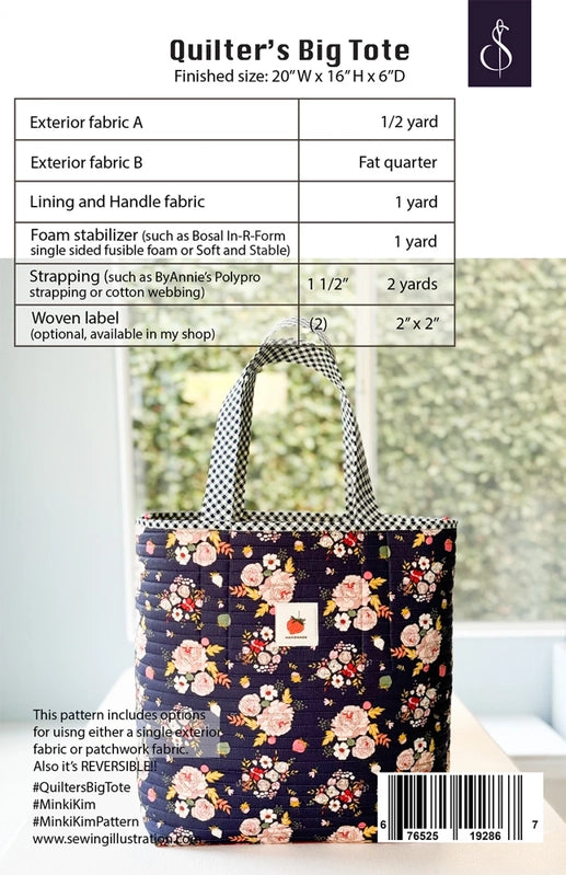 Quilter's Big Tote Pattern , quilting and craft projects