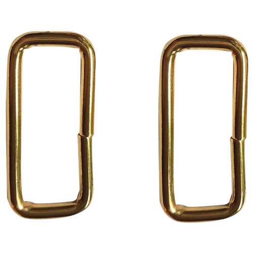 SKD - 38 mm Rectangle Rings Brass 2ct for bag making and sewing projects